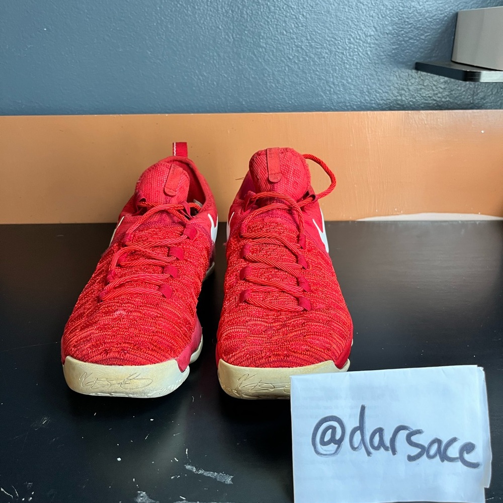 2016 Nike Air Zoom KD Durant 9 Flyknit Red White Shoes - Picture 2 of 6